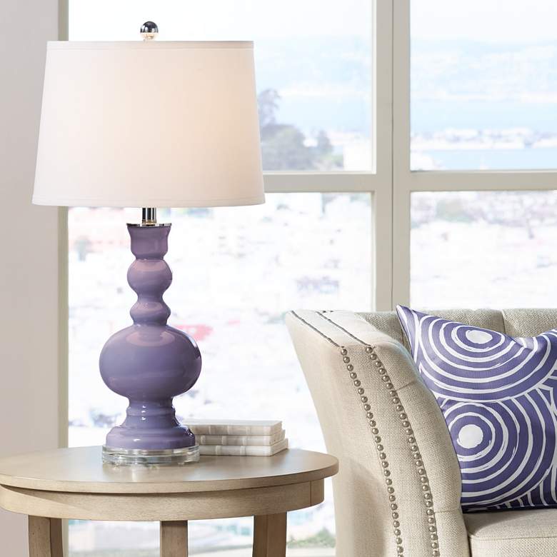 Image 1 Color Plus Apothecary 30" White Shade Purple Haze Table Lamp
