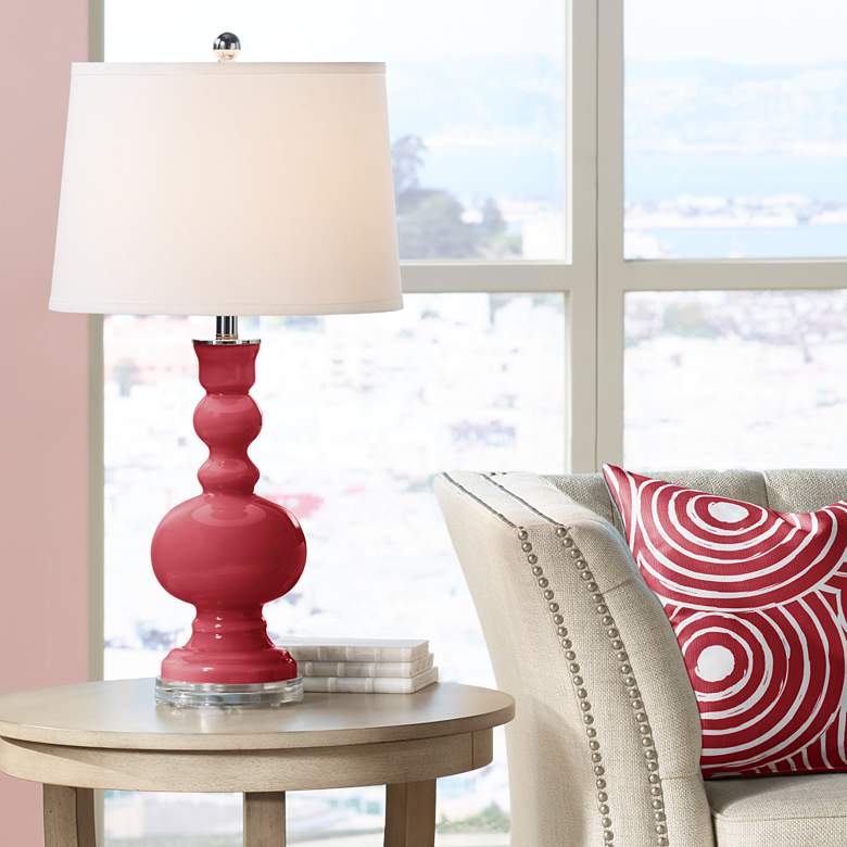 Image 1 Color Plus Apothecary 30" White Shade Samba Red Table Lamp