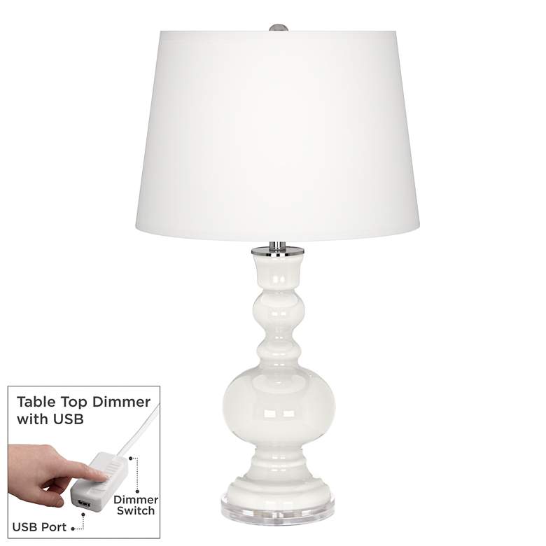 Image 1 Color Plus Apothecary 30" Winter White Table Lamp with USB Dimmer