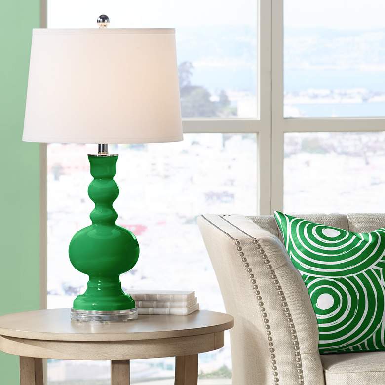 Image 1 Color Plus Apothecary Envy Green Glass Table Lamp