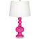 Color Plus Apothecary Fuchsia Pink Table Lamp with USB Dimmer