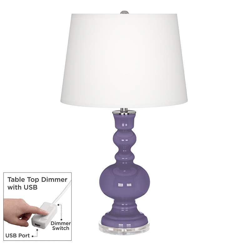 Image 1 Color Plus Apothecary Purple Haze Table Lamp with USB Dimmer