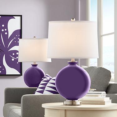 Color Plus Carrie 26 1/2" Acai Purple Table Lamp Set of 2