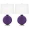 Color Plus Carrie 26 1/2" Acai Purple Table Lamp Set of 2