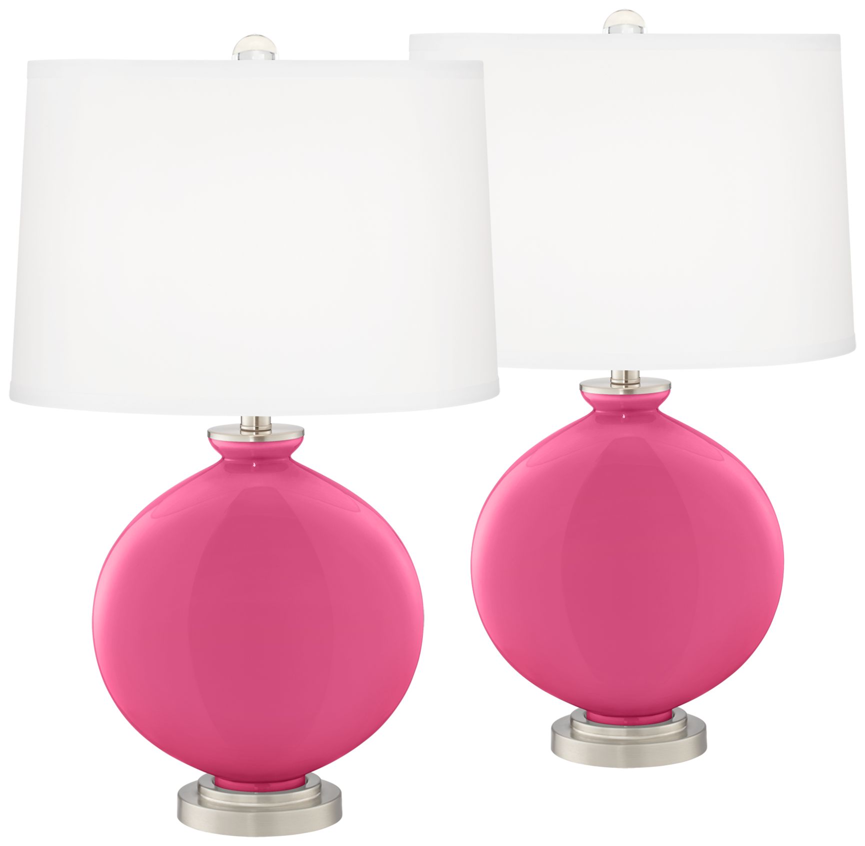 Color Plus Carrie 26 1/2" Blossom Pink Lamps Set of 2 with USB Dimmers