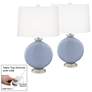 Color Plus Carrie 26 1/2" Blue Sky Lamps Set of 2 with USB Dimmers