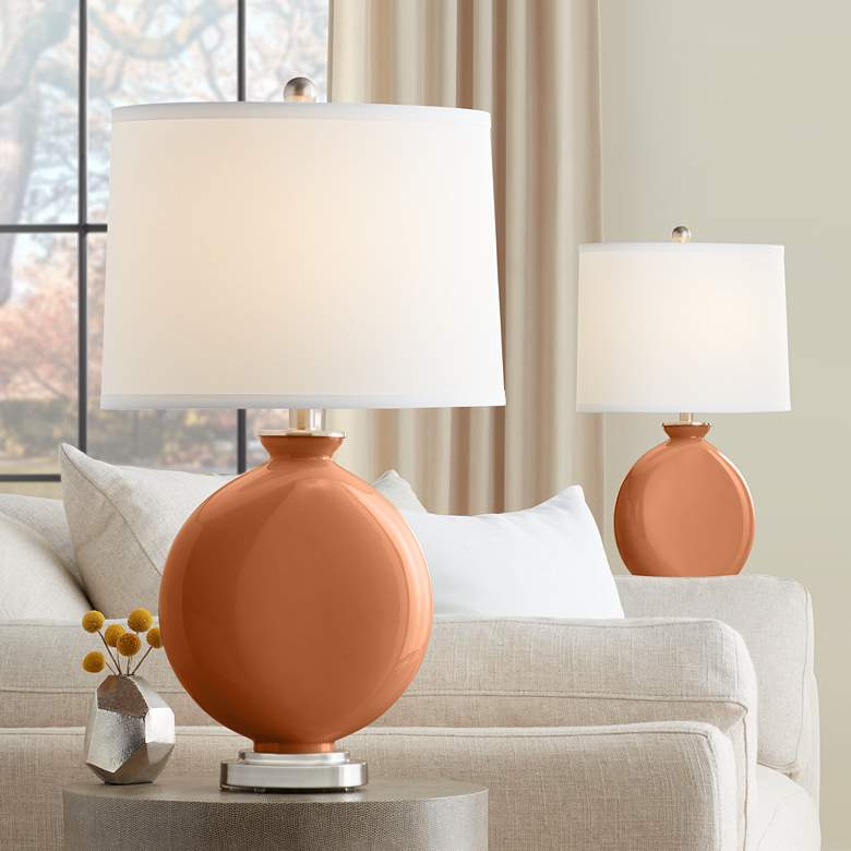 Image 1 Color Plus Carrie 26 1/2" Burnt Almond Brown Table Lamps Set of 2