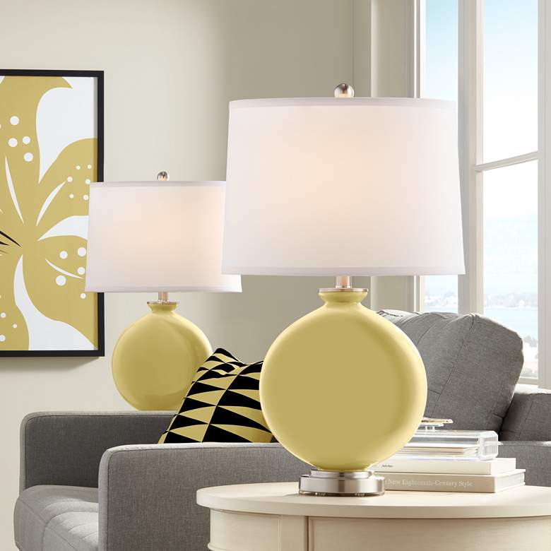 Image 1 Color Plus Carrie 26 1/2" Butter Up Yellow Modern Table Lamps Set of 2