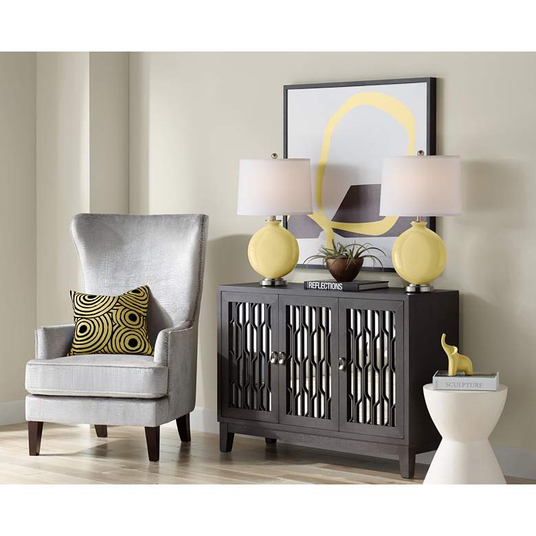 Image 5 Color Plus Carrie 26 1/2" Butter Up Yellow Modern Table Lamps Set of 2 more views