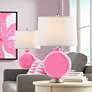 Color Plus Carrie 26 1/2" Candy Pink Glass Table Lamps Set of 2