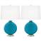 Color Plus Carrie 26 1/2" Caribbean Sea Blue Table Lamps Set of 2