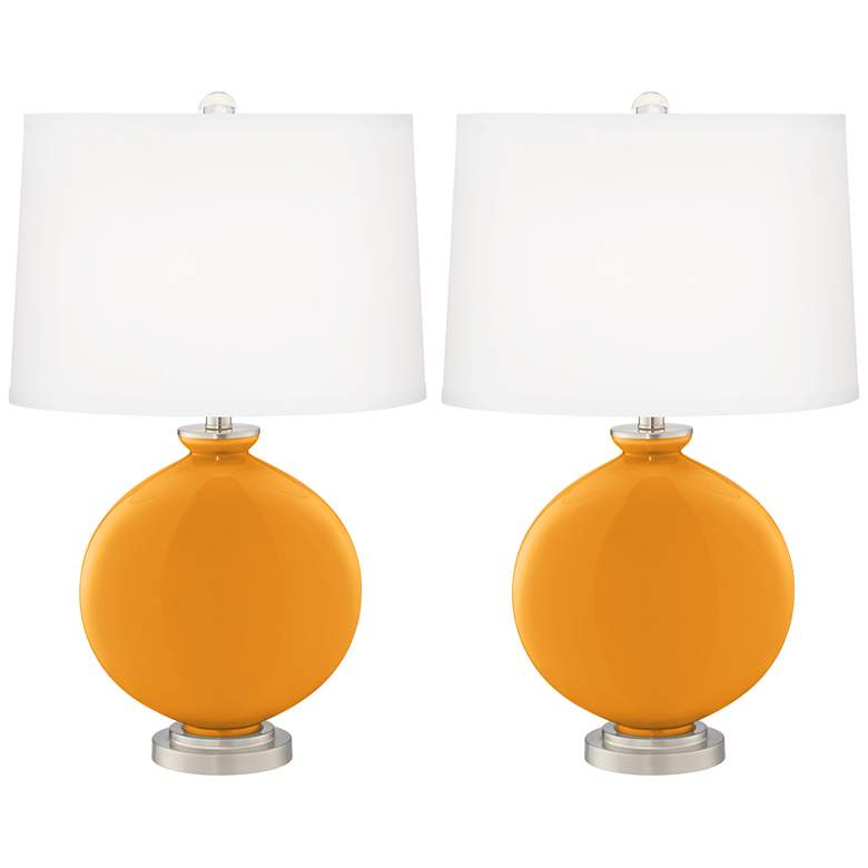 Image 2 Color Plus Carrie 26 1/2" Carnival Orange Table Lamps Set of 2