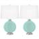 Color Plus Carrie 26 1/2" Cay Blue Table Lamp Set of 2