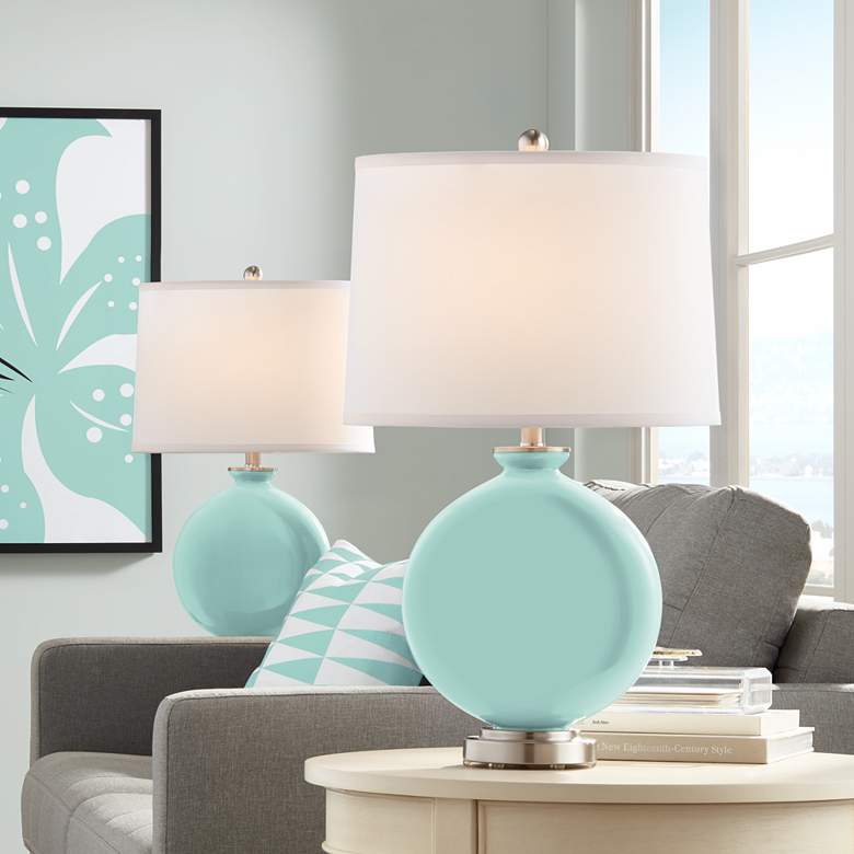Image 1 Color Plus Carrie 26 1/2" Cay Blue Table Lamp Set of 2
