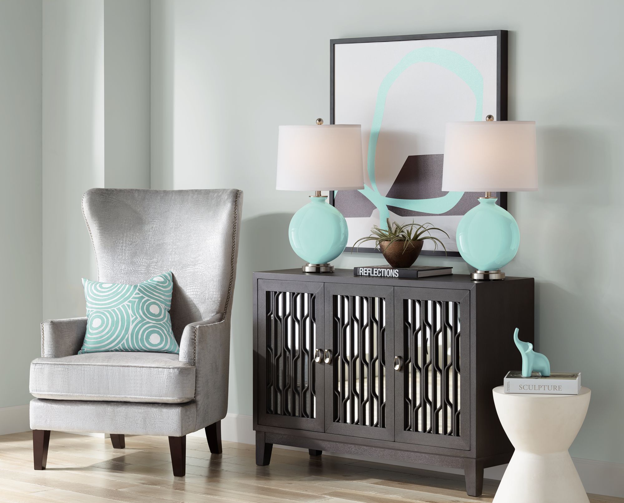 Image 5 Color Plus Carrie 26 1/2" Cay Blue Table Lamp Set of 2 more views