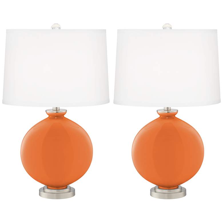 Image 2 Color Plus Carrie 26 1/2" Celosia Orange Table Lamps Set of 2