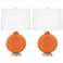 Color Plus Carrie 26 1/2" Celosia Orange Table Lamps Set of 2