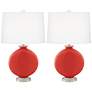 2_Color Plus Carrie 26 1/2" Cherry Tomato Red Table Lamps Set of 2