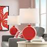 1_Color Plus Carrie 26 1/2" Cherry Tomato Red Table Lamps Set of 2