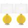 Color Plus Carrie 26 1/2" Citrus Yellow Table Lamps Set of 2