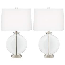 Image1 of Color Plus Carrie 26 1/2" Clear Glass Fillable Table Lamps Set of 2