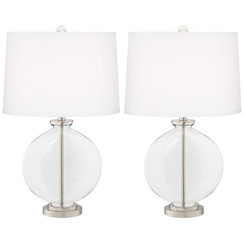 Image 1 Color Plus Carrie 26 1/2" Clear Glass Fillable Table Lamps Set of 2