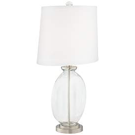 Image2 of Color Plus Carrie 26 1/2" Clear Glass Fillable Table Lamps Set of 2 more views