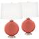 Color Plus Carrie 26 1/2" Coral Reef Pink Lamps Set with USB Dimmers