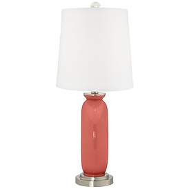 Image4 of Color Plus Carrie 26 1/2" Coral Reef Pink Lamps Set with USB Dimmers more views