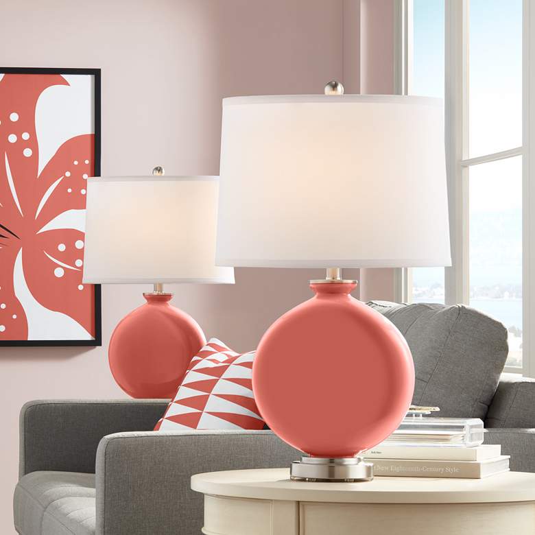 Image 1 Color Plus Carrie 26 1/2" Coral Reef Table Lamp Set of 2