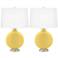 Color Plus Carrie 26 1/2" Daffodil Yellow Table Lamps Set of 2