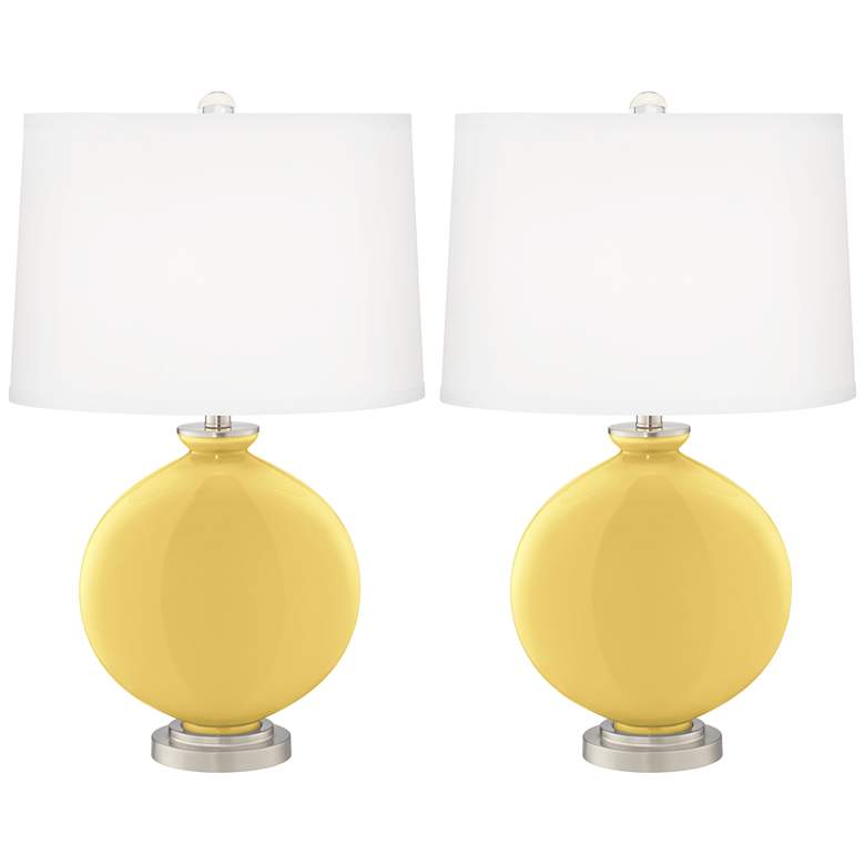 Image 2 Color Plus Carrie 26 1/2" Daffodil Yellow Table Lamps Set of 2