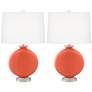 Color Plus Carrie 26 1/2" Daring Orange Table Lamps Set of 2