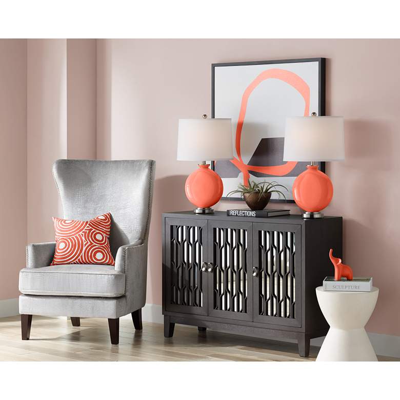 Image 5 Color Plus Carrie 26 1/2" Daring Orange Table Lamps Set of 2 more views