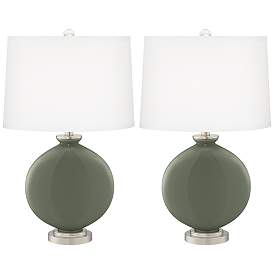 Image2 of Color Plus Carrie 26 1/2" Deep Lichen Green Table Lamps Set of 2