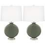 Color Plus Carrie 26 1/2" Deep Lichen Green Table Lamps Set of 2