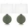 Color Plus Carrie 26 1/2" Deep Lichen Green Table Lamps Set of 2