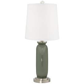Image4 of Color Plus Carrie 26 1/2" Deep Lichen Green Table Lamps Set of 2 more views