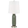Color Plus Carrie 26 1/2" Deep Lichen Green Table Lamps Set of 2