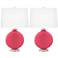 Color Plus Carrie 26 1/2" Eros Pink Table Lamps Set of 2