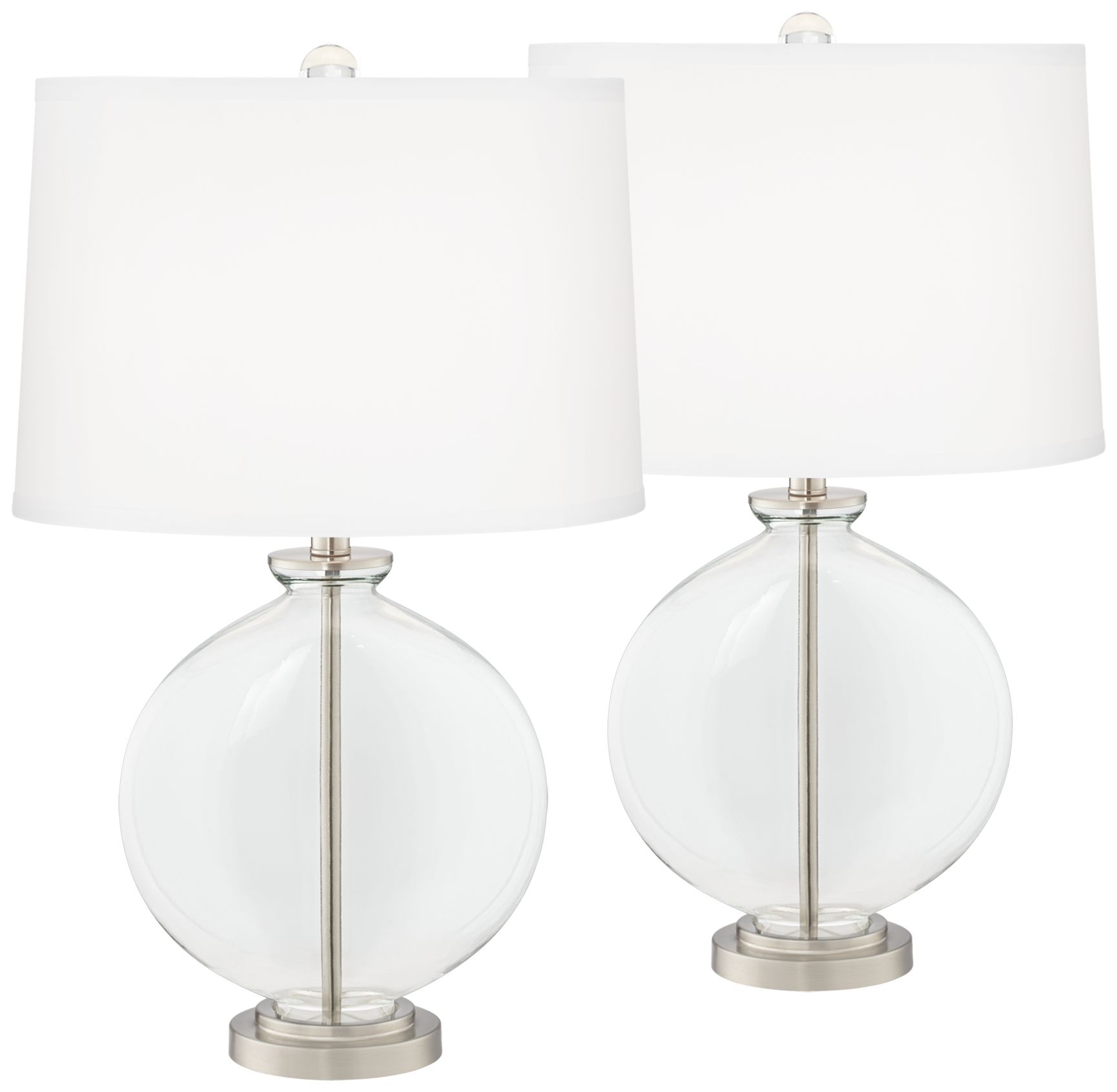Color Plus Carrie 26 1/2" Fillable Lamps Set of 2 with USB Dimmers