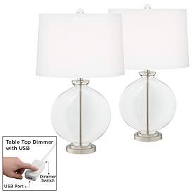 Image1 of Color Plus Carrie 26 1/2" Fillable Lamps Set of 2 with USB Dimmers