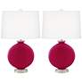 2_Color Plus Carrie 26 1/2" French Burgundy Red Table Lamps Set of 2