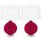 Color Plus Carrie 26 1/2" French Burgundy Red Table Lamps Set of 2