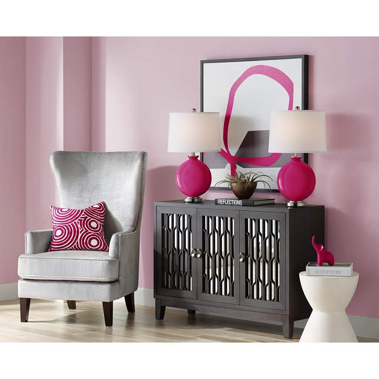 Image 5 Color Plus Carrie 26 1/2" French Burgundy Red Table Lamps Set of 2 more views