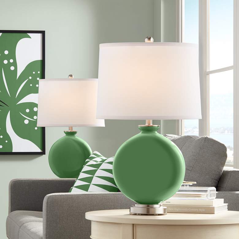 Image 1 Color Plus Carrie 26 1/2" Garden Grove Green Table Lamps Set of 2
