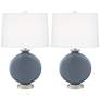 2_Color Plus Carrie 26 1/2" Granite Peak Gray Table Lamps Set of 2