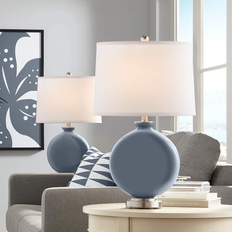 Image 1 Color Plus Carrie 26 1/2" Granite Peak Gray Table Lamps Set of 2