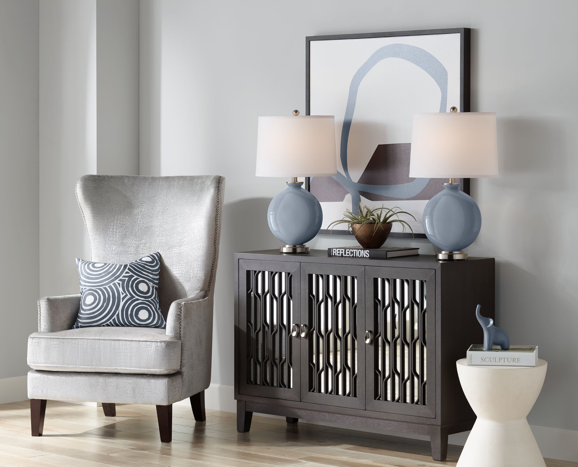 Image 5 Color Plus Carrie 26 1/2" Granite Peak Gray Table Lamps Set of 2 more views