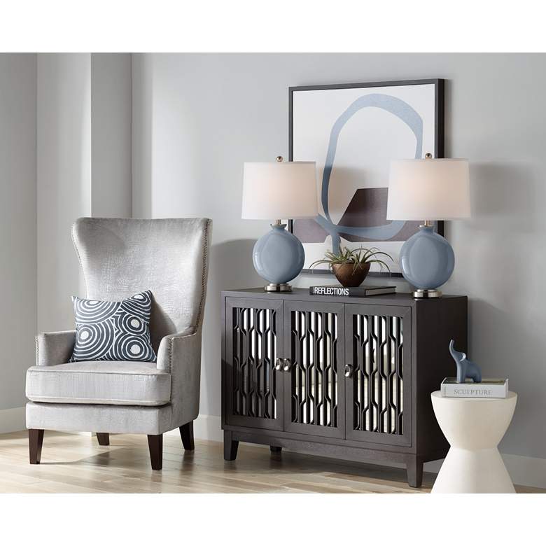 Image 5 Color Plus Carrie 26 1/2" Granite Peak Gray Table Lamps Set of 2 more views